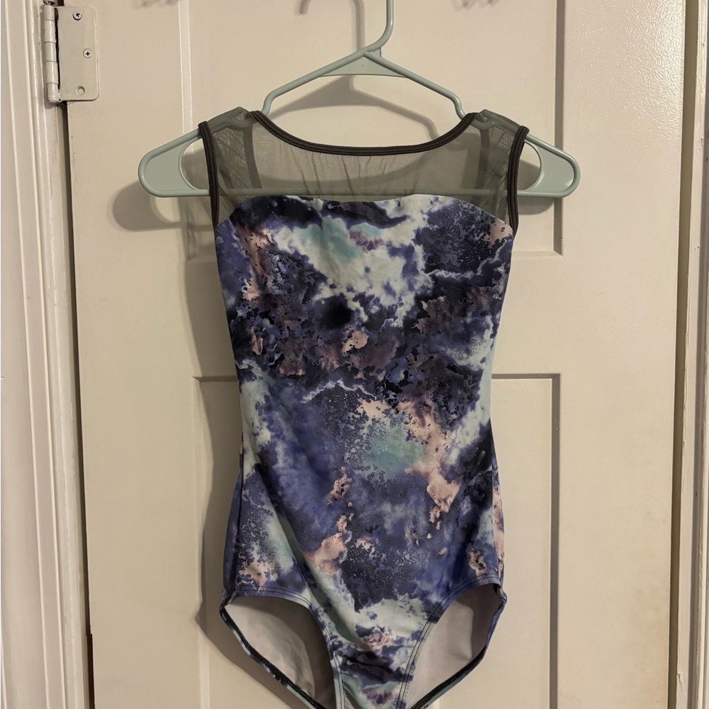 Women’s Small Baltogs Blue and Grey Mesh Tank Leotard